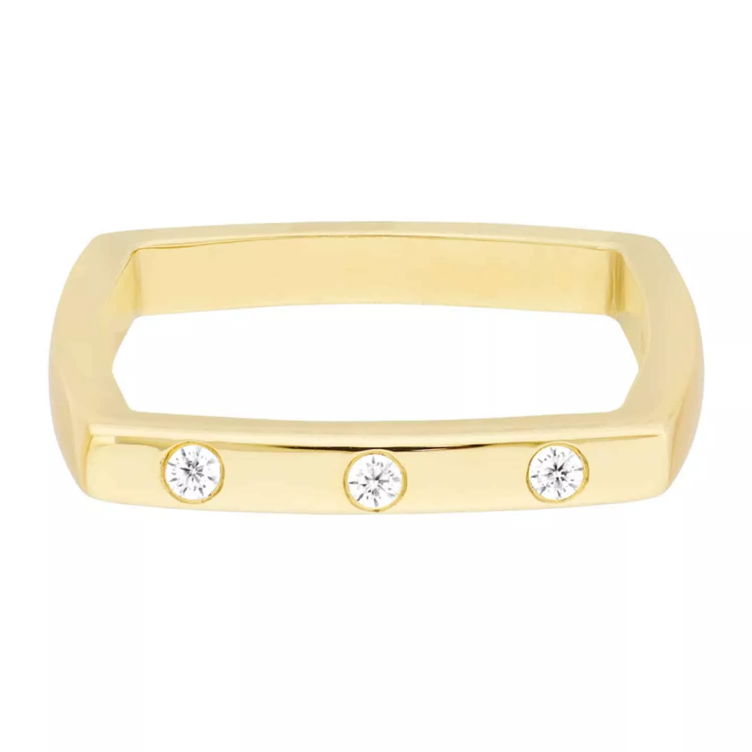 0.08CTW Natural Diamond 14K Gold Bold Square Band Ring