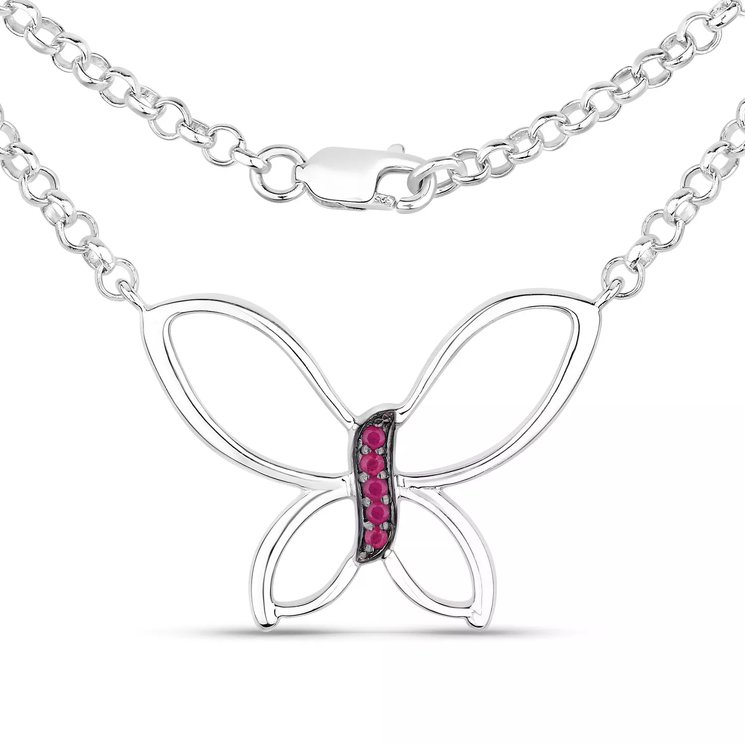 0.10 Carat Genuine Ruby .925 Sterling Silver Pendant