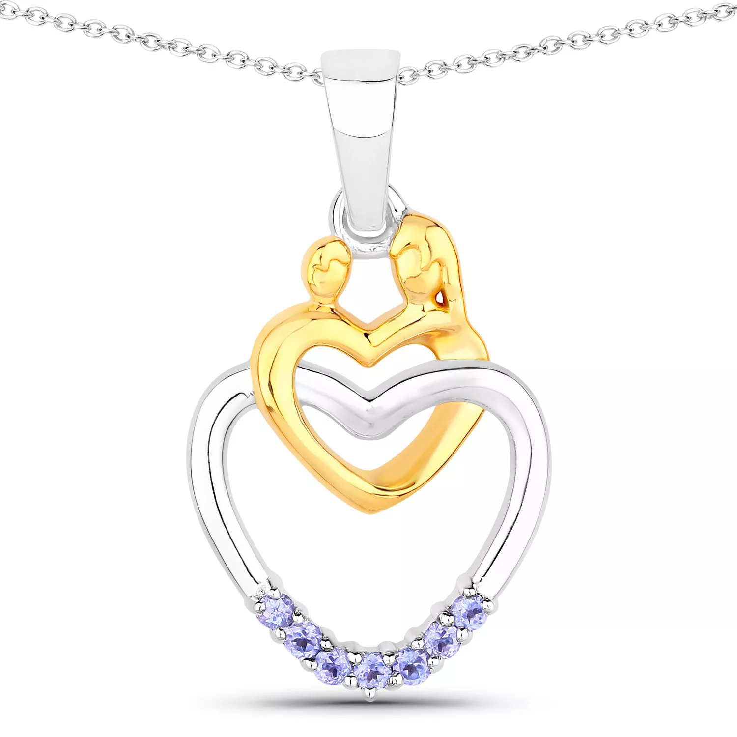 0.14 Carat Genuine Tanzanite .925 Sterling Silver Pendant
