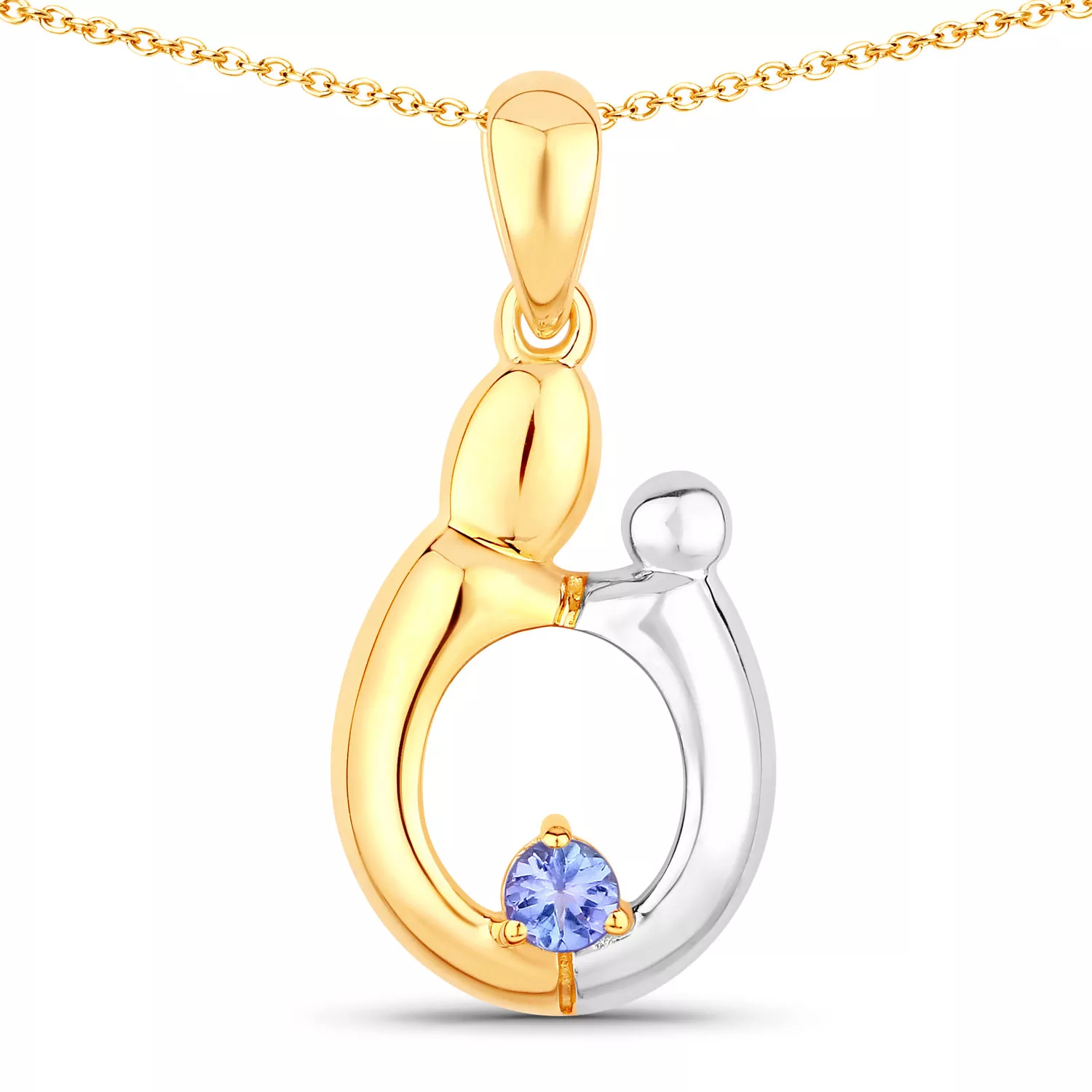 0.19 Carat Genuine Tanzanite .925 Sterling Silver Pendant