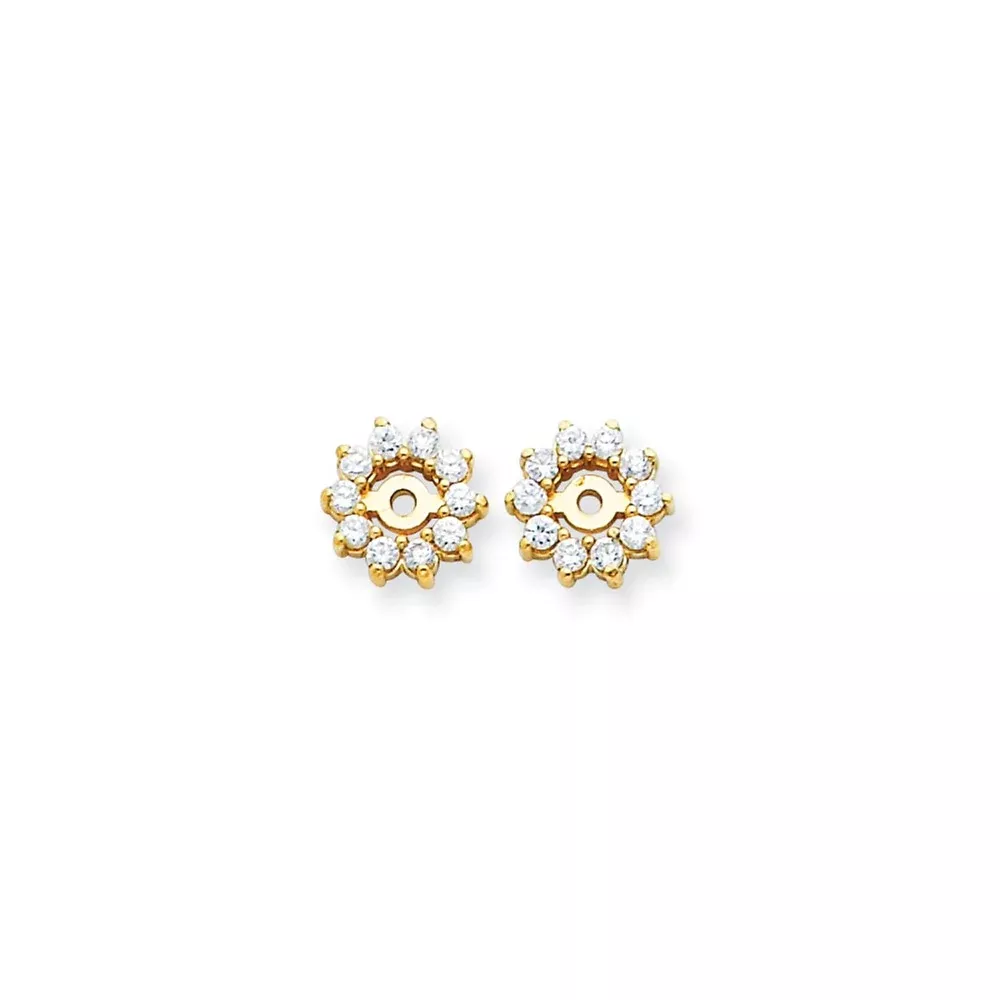 1 /3 Ct. Natural Diamond Earring Jackets in 14K Yellow Gold