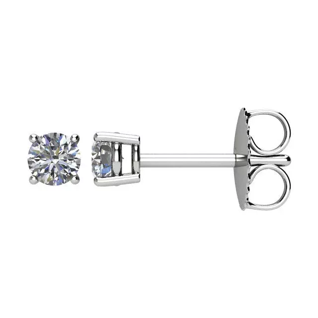 1 /3 CTW Diamond Friction Post Earrings in 14kt White Gold