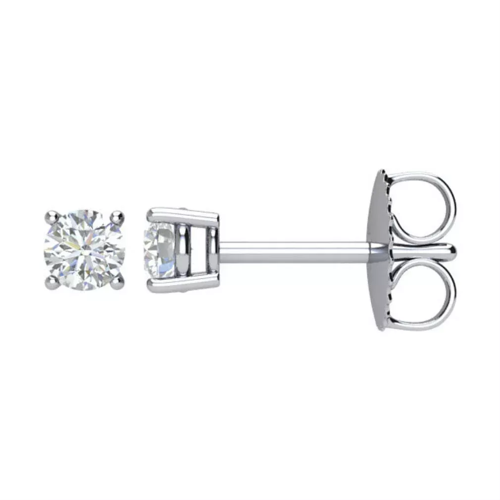 1 /4 Carat TW Round Diamond Solitaire Stud Earrings in 14K White Gold