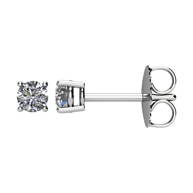 1 /4 CTW Diamond Friction Post Earrings in 14kt White Gold