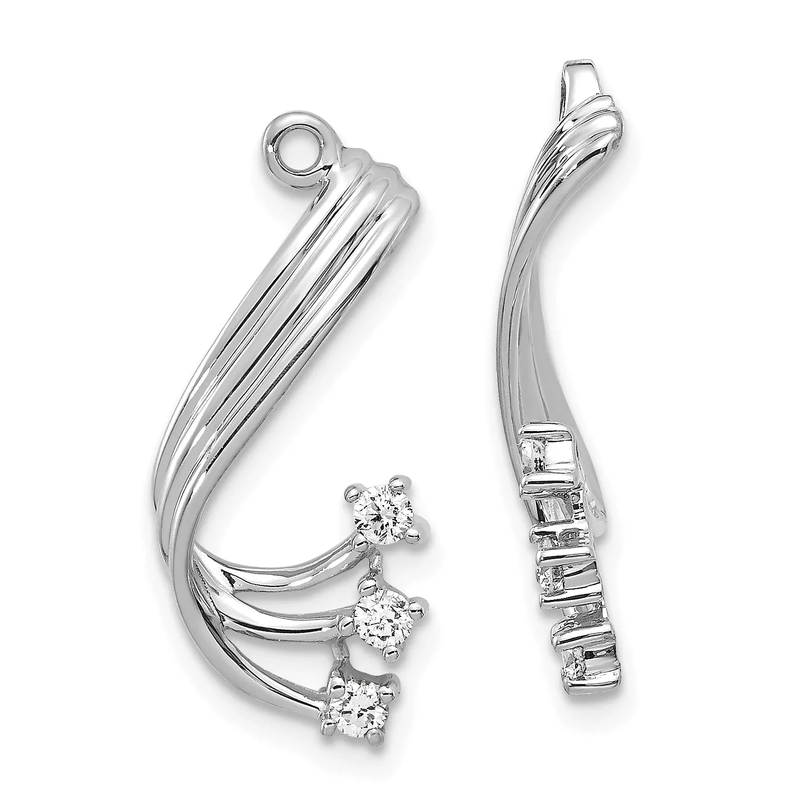 1 /5 Ct. Fancy Twist Diamond Earring Jacket in 14K White Gold Fine Jewelry Gift