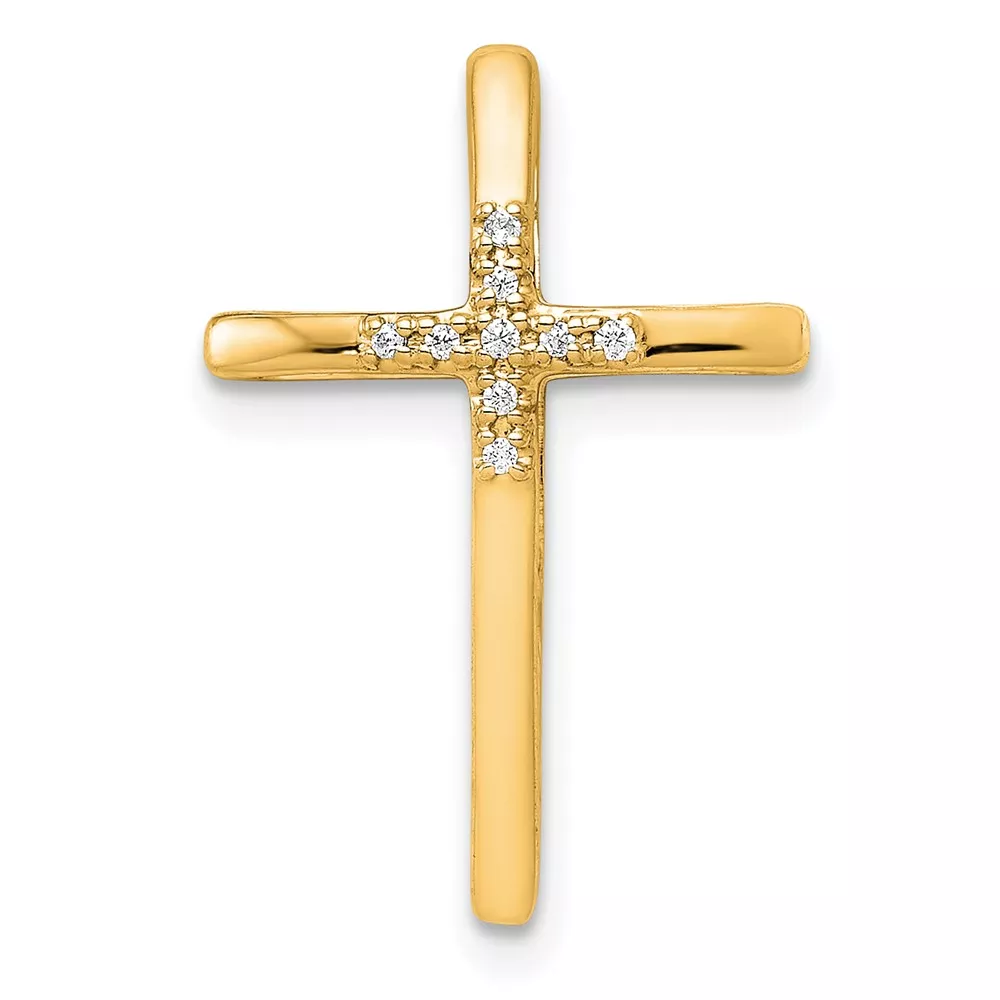 10K .03ct. Diamond Cross Chain Slide