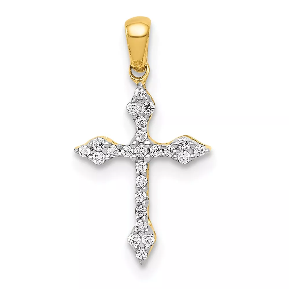 10K 1/15ct. Diamond Cross Pendant