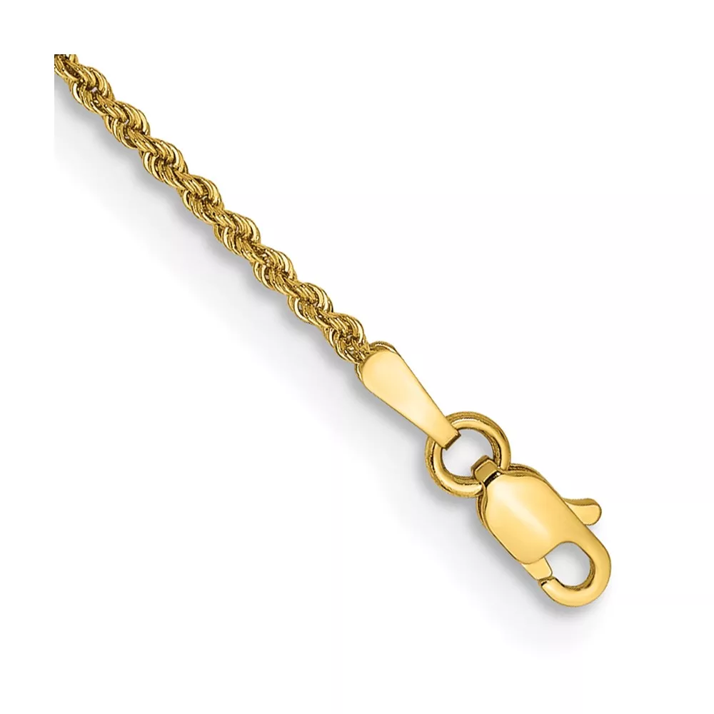 10k 1.50mm Regular Rope Chain Anklet