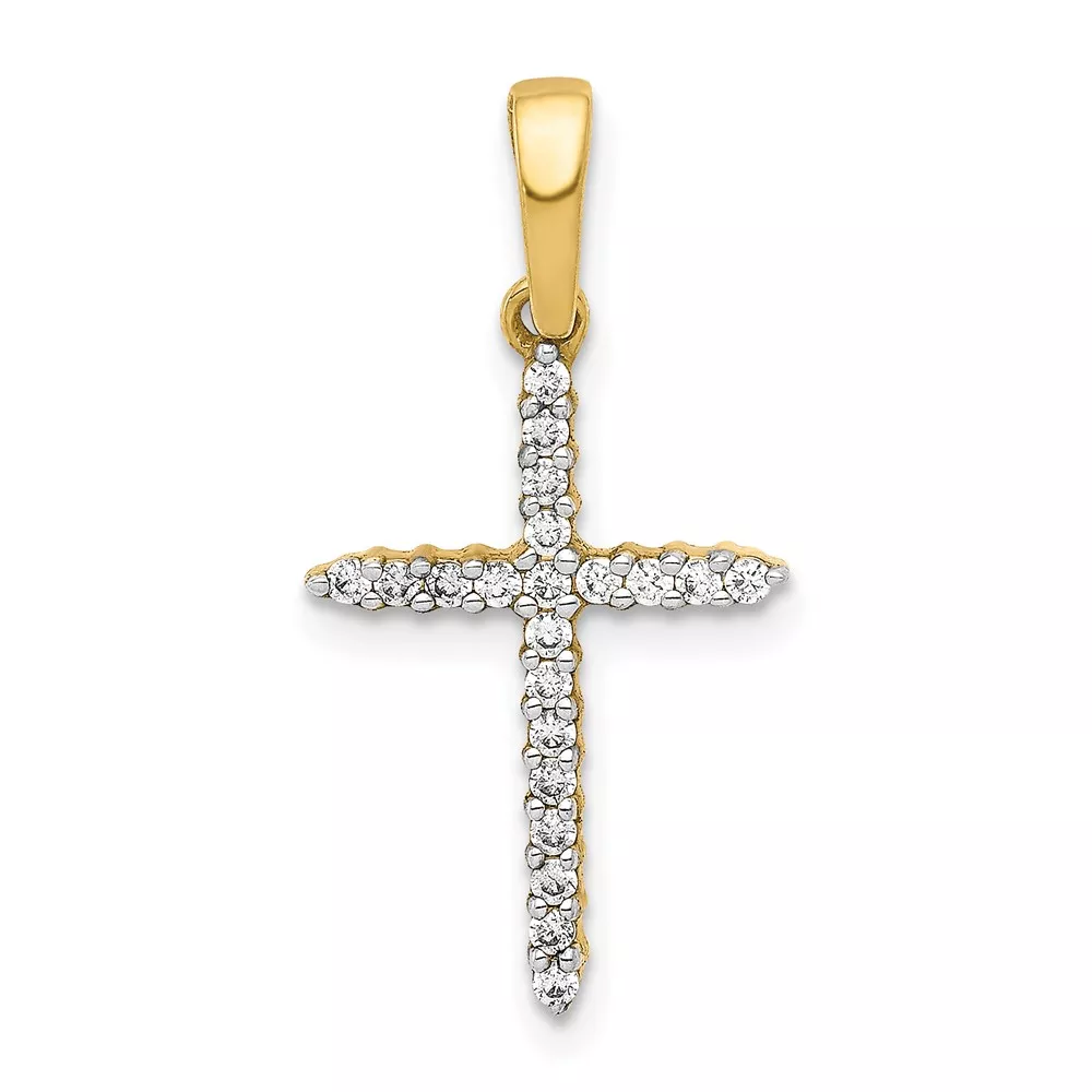 10K 1/6ct. Diamond Cross Pendant