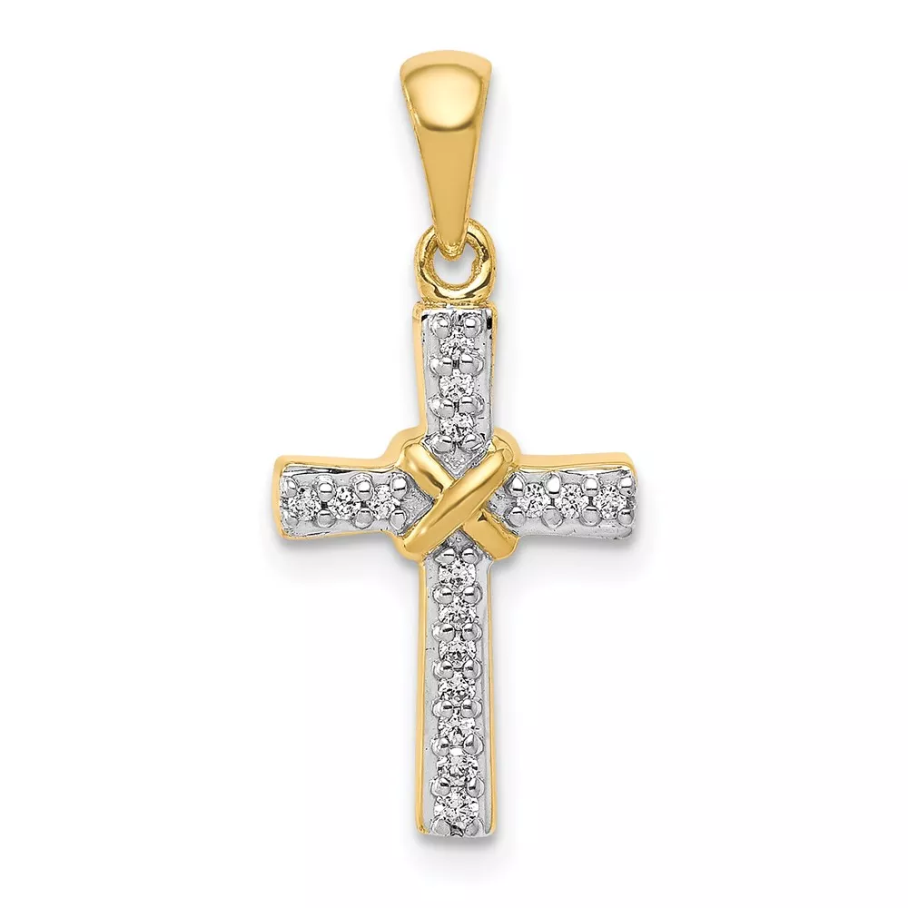 10K 1/6ct. Diamond Latin Cross Pendant
