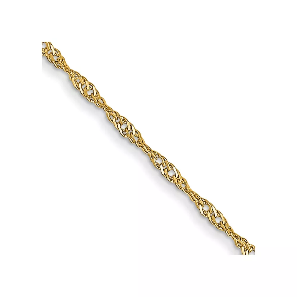 10k 1mm Carded Singapore Chain
