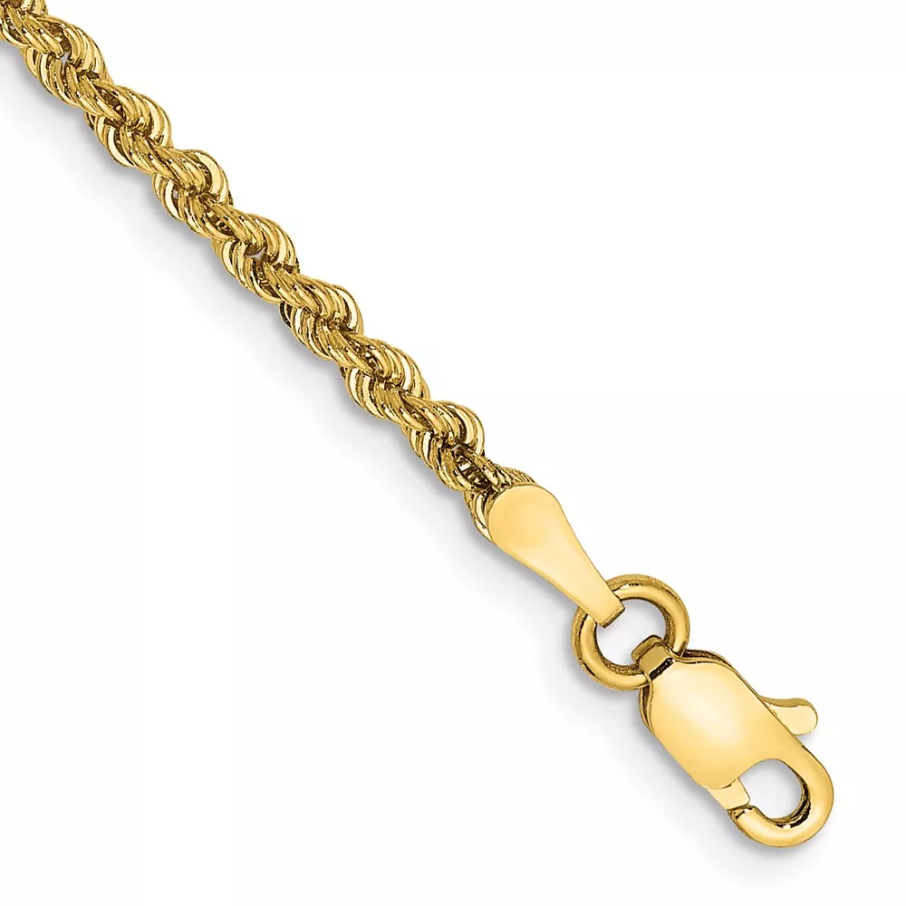 10k 2.25mm Regular Rope Chain Anklet