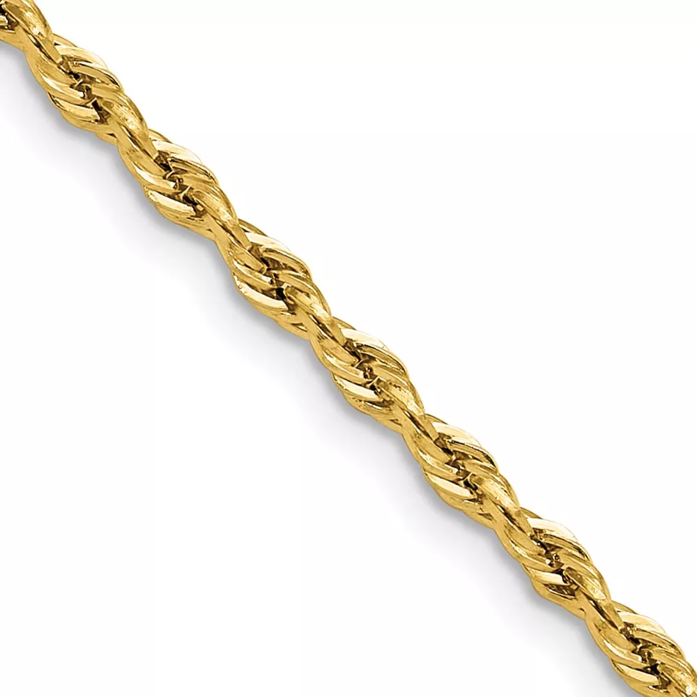 10k 2.5mm Semi-Solid Rope Chain