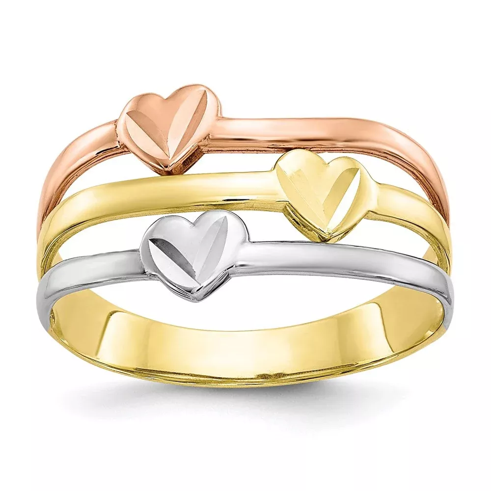 10k Two-Tone Gold w/White Rhodium Polished Heart Ring