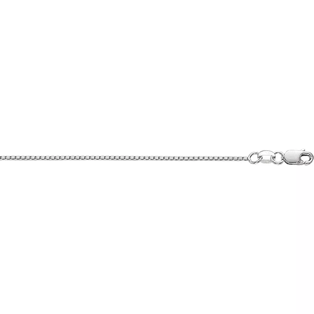 10K White Gold 0.94mm Classic Box Chain with Lobster Lock - 18" by Orozza Fine Jewelry