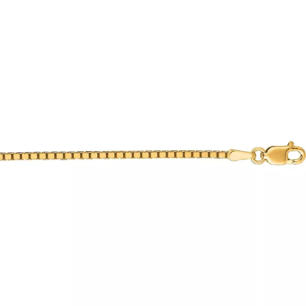 10K Yellow Gold 1.4mm Classic Box Chain Necklace - 20" by Orozza Fine Jewelry
