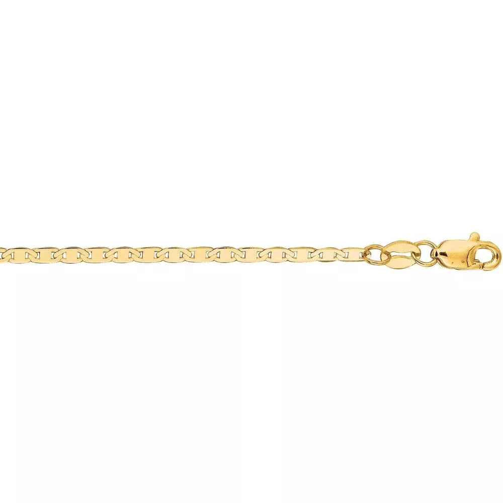 10K Yellow Gold 1.7mm Diamond-Cut Mariner Chain Necklace - 16" by Orozza Fine Jewelry