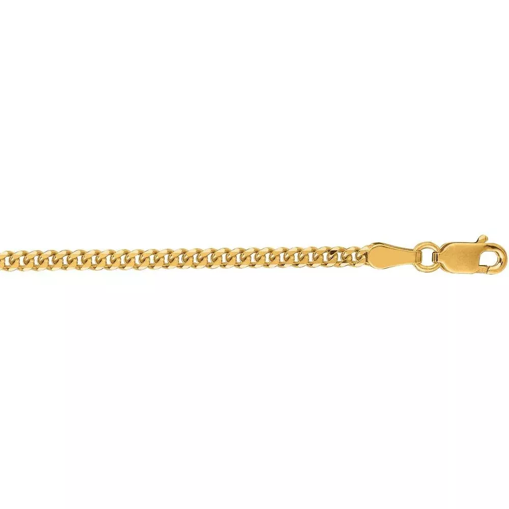 10K Yellow Gold 2.1mm Gourmette Chain Necklace - 20" by Orozza Fine Jewelry