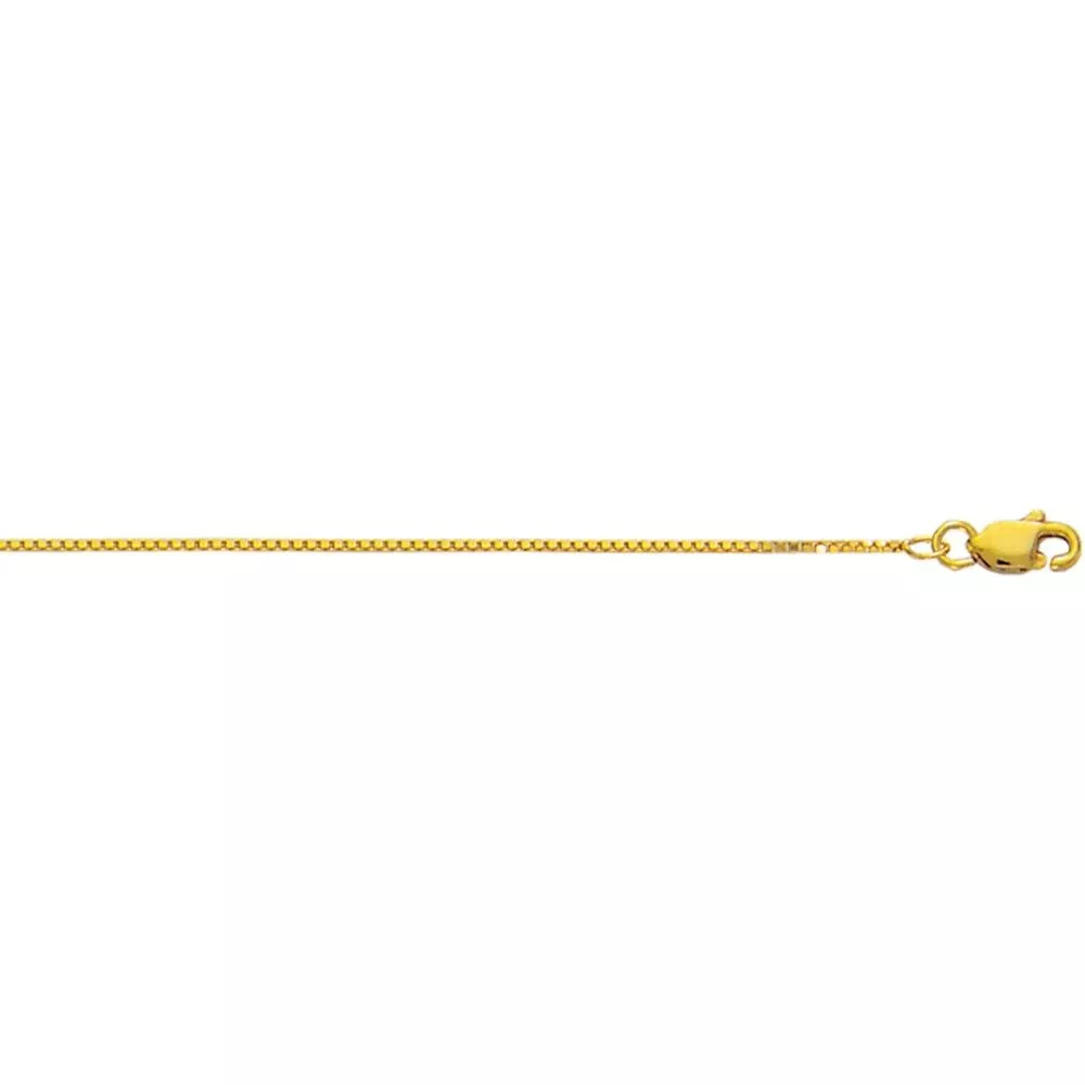 10K Yellow Gold 20" 0.78mm Classic Box Chain Necklace with Polished Finish by Orozza Fine Jewelry