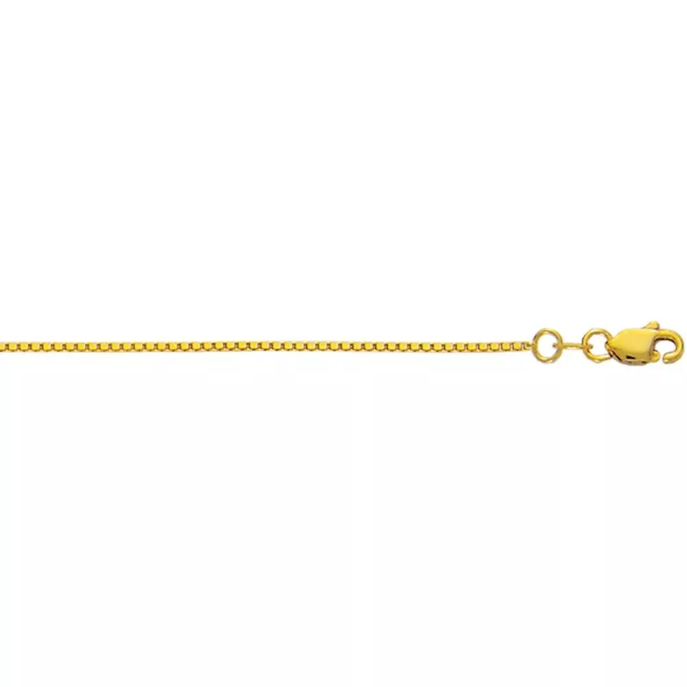 10K Yellow Gold 30" Classic Box Chain with Lobster Clasp - 0.94mm Width by Orozza Fine Jewelry