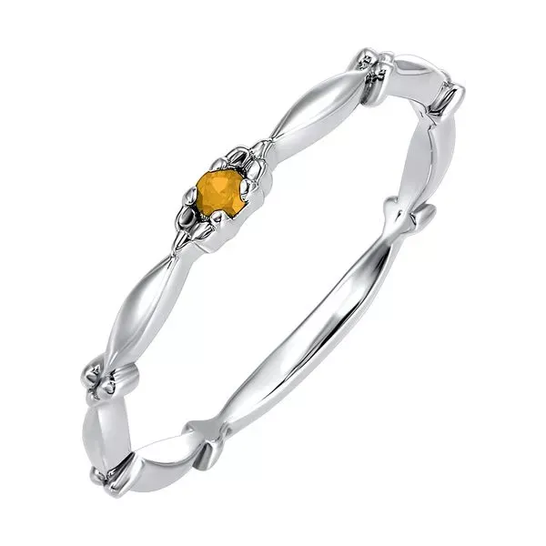 10Kt White Gold Citrine 1/25Ctw Ring