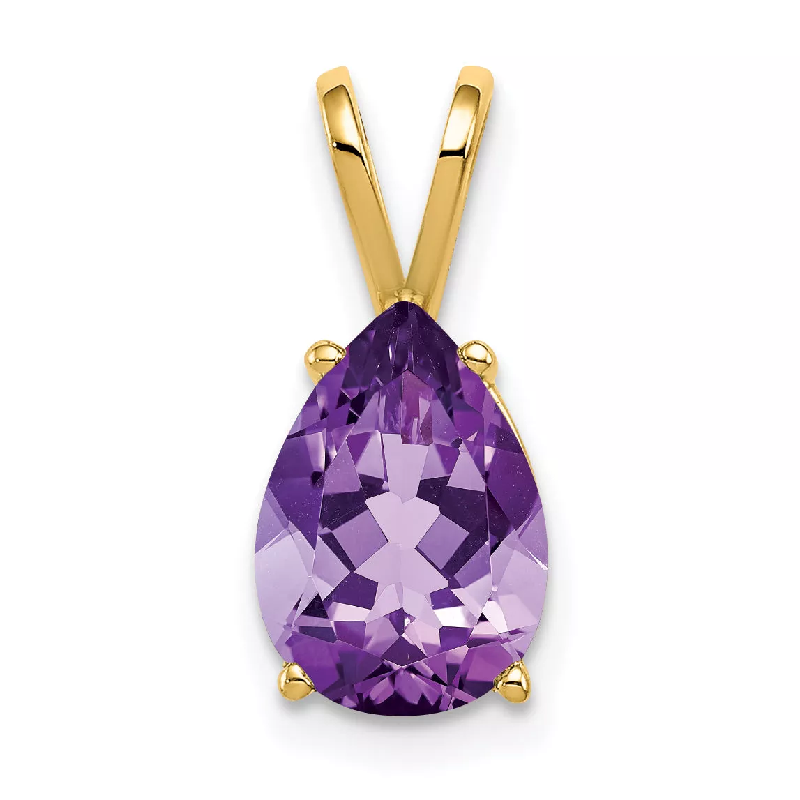 14K 10x7mm Pear Amethyst pendant