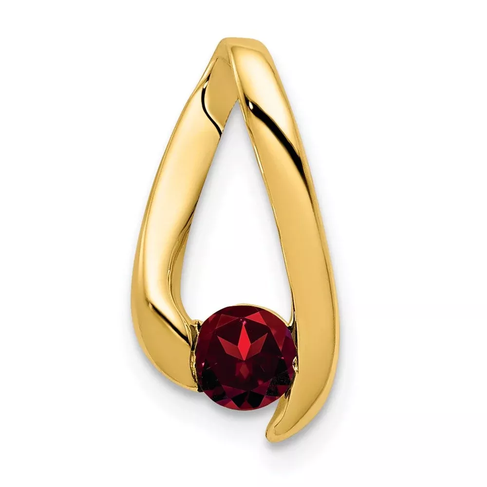 14k 4mm Garnet Pendant