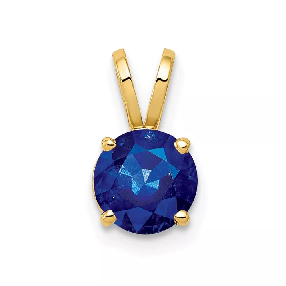 14k 6mm Sapphire Pendant