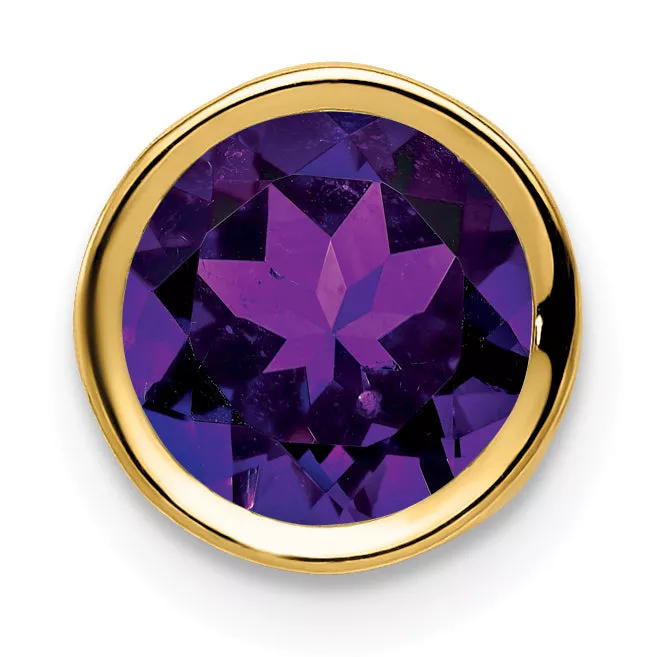 14K 7mm Amethyst bezel pendant
