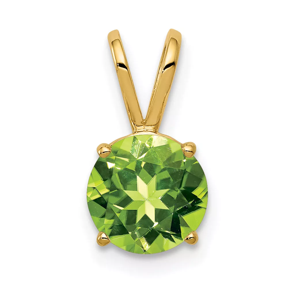 14K 7mm Peridot pendant