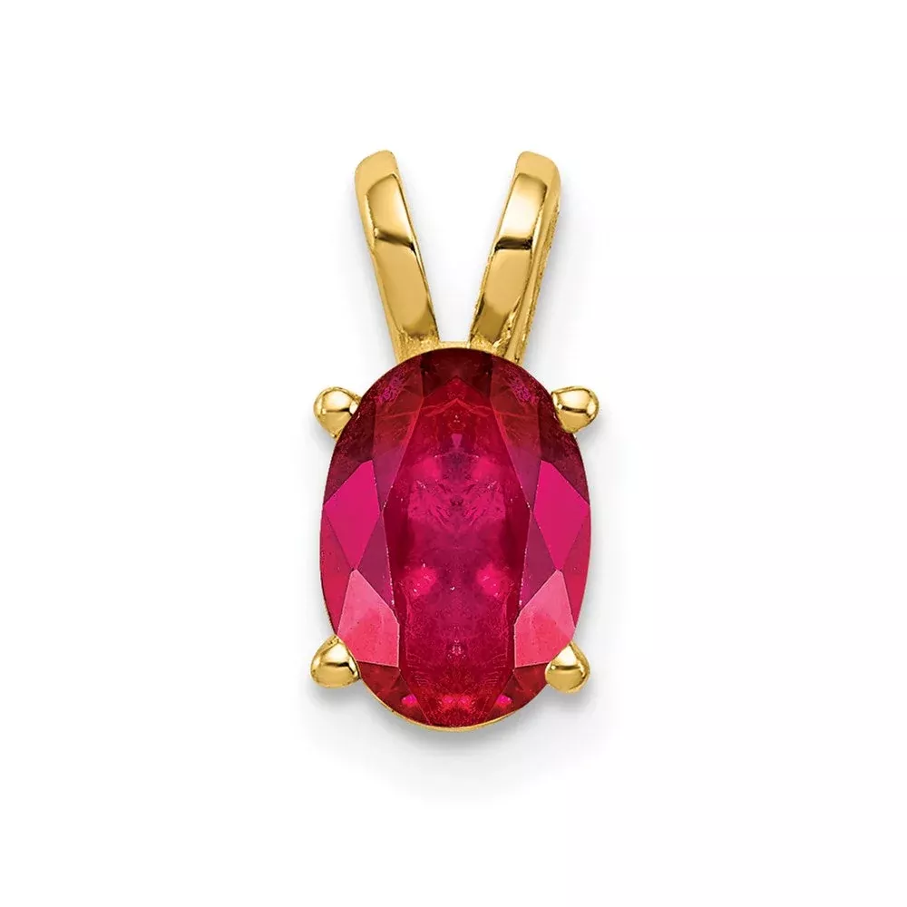 14k 7x5mm Oval Ruby Pendant