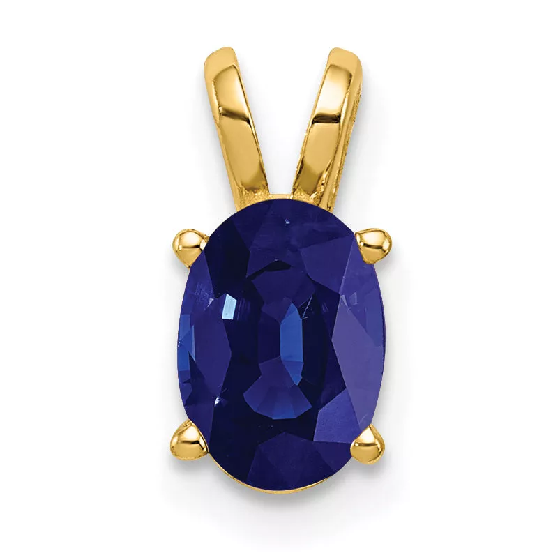 14K 7x5mm Oval Sapphire pendant