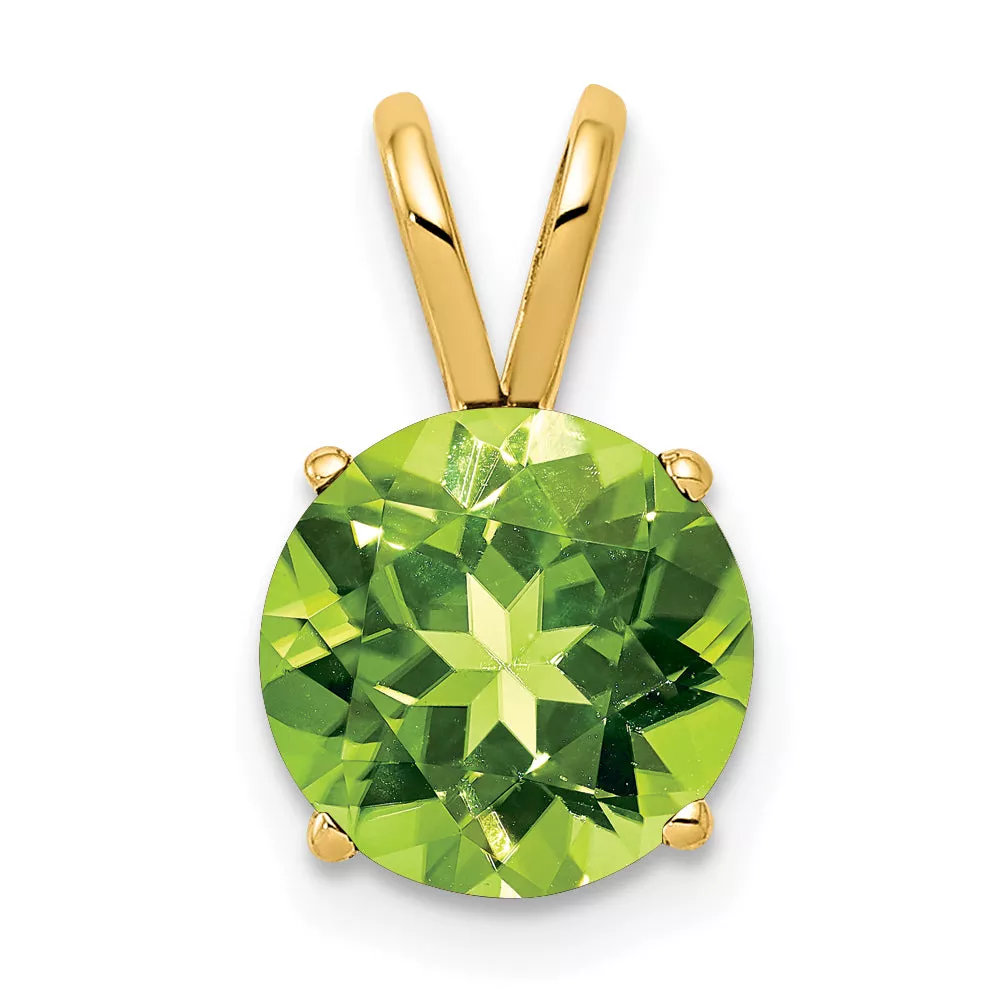 14K 8mm Peridot pendant