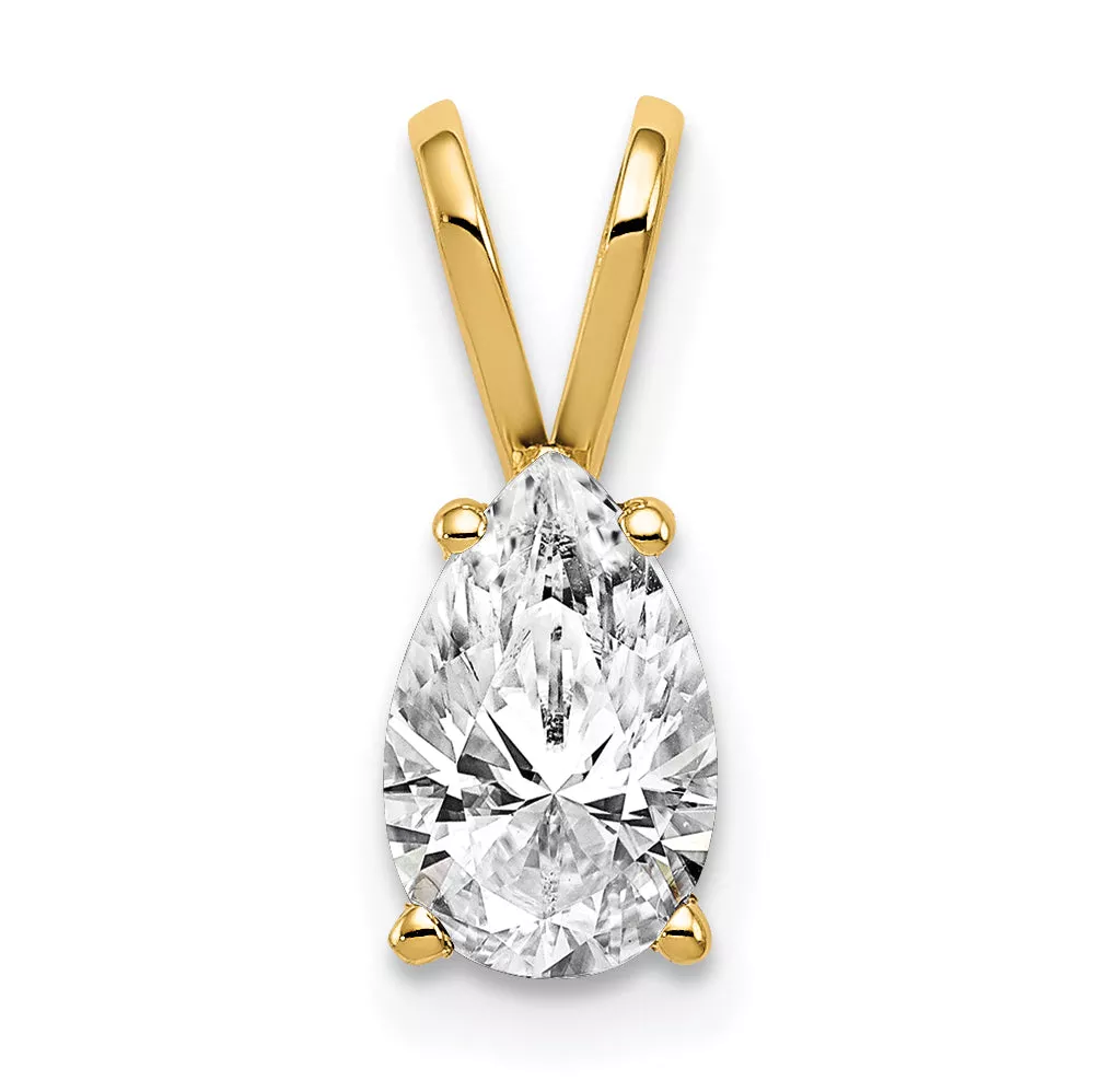 14K 8x5mm Pear Cubic Zirconia pendant