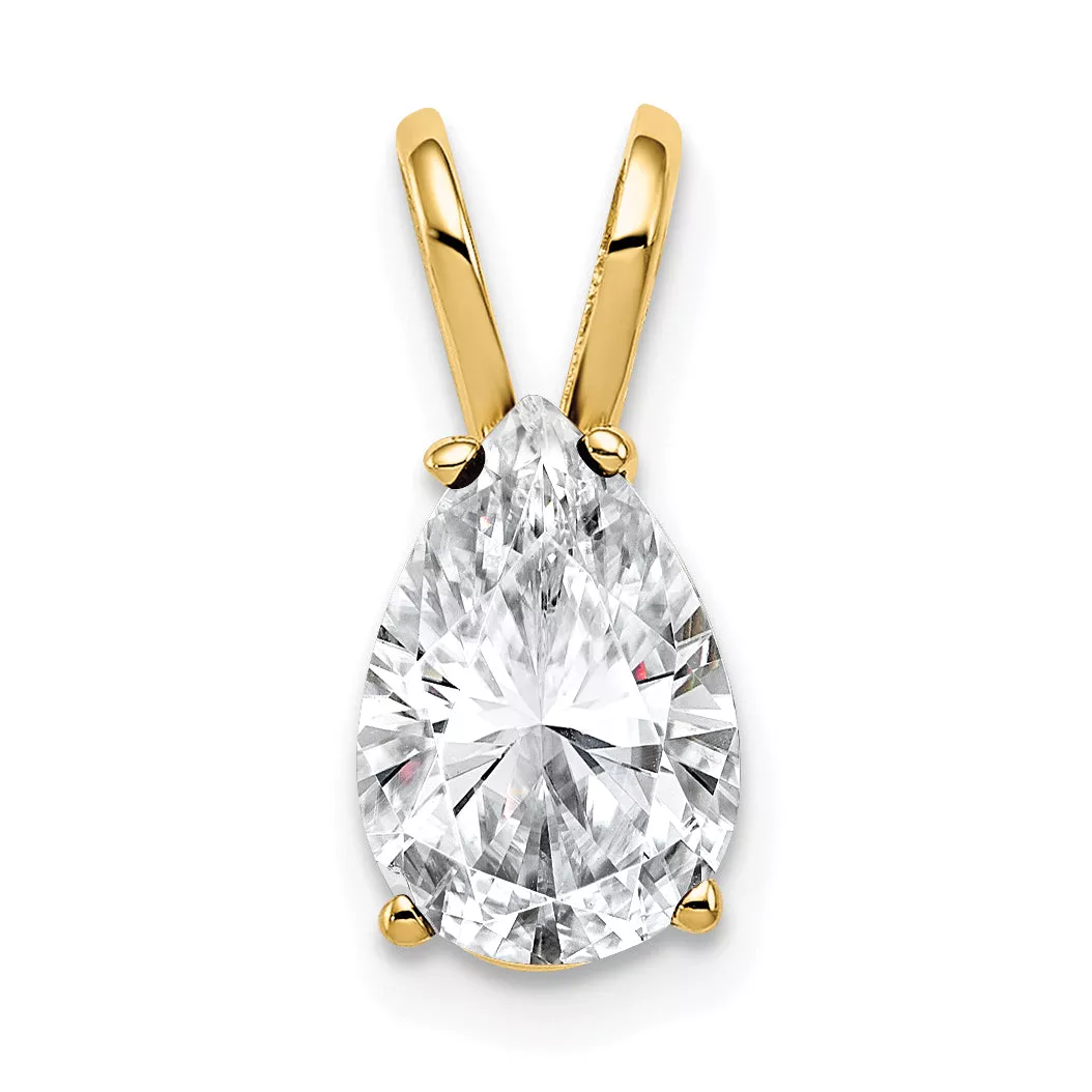 14K 9x6mm Pear Cubic Zirconia pendant