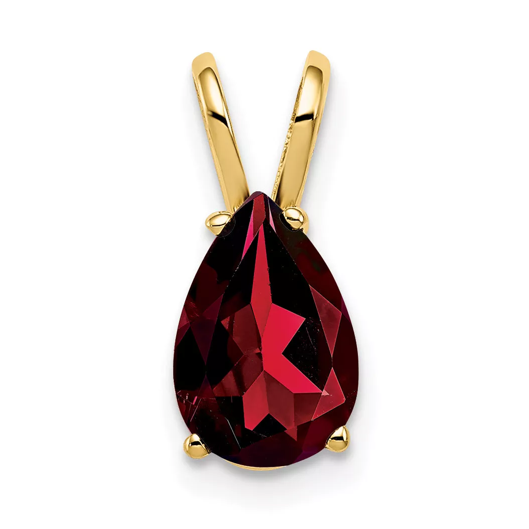 14K 9x6mm Pear Garnet pendant