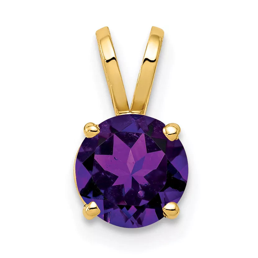14k Amethyst and Diamond Pendant
