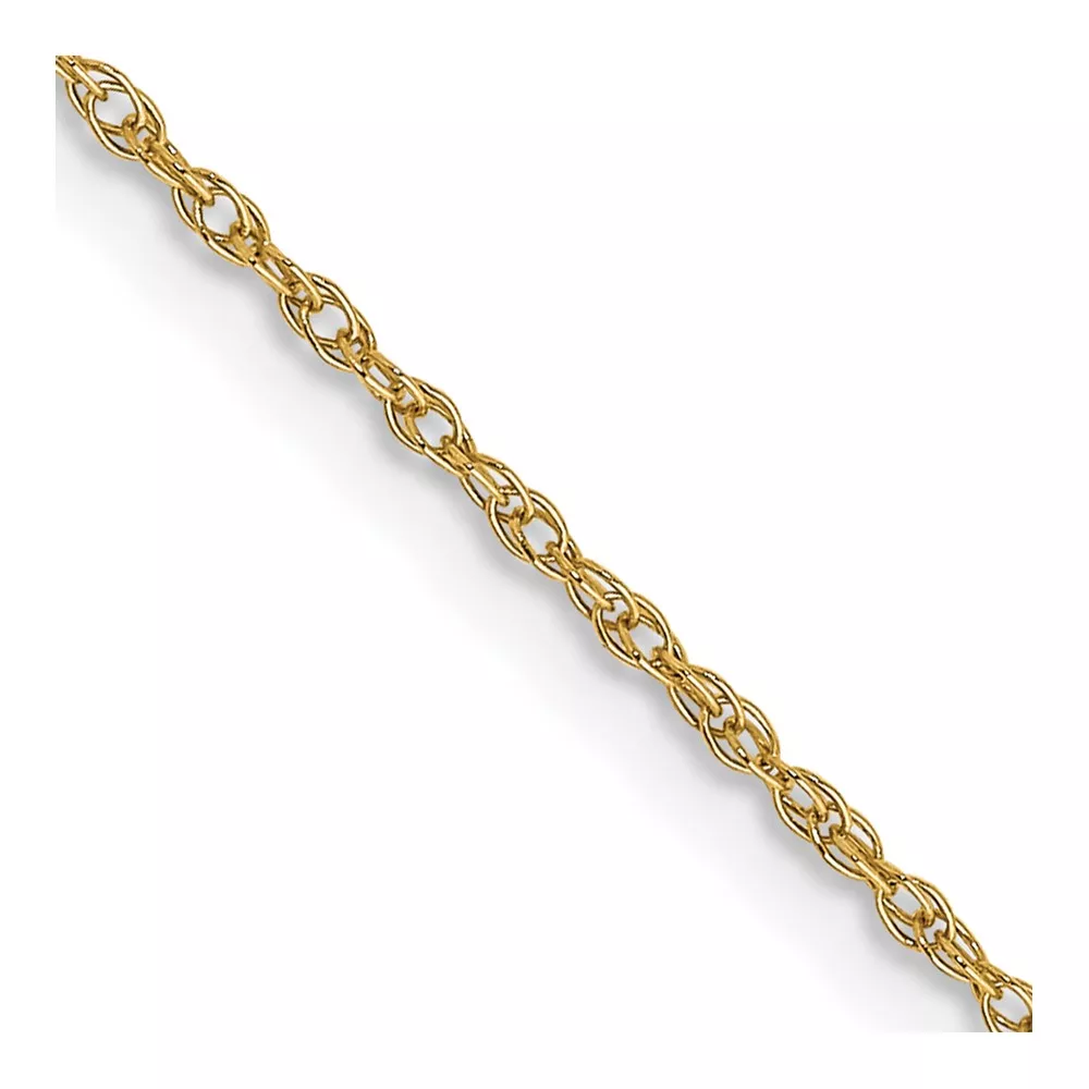 14K Carded .7mm Cable Rope with Spring Ring Clasp Chain