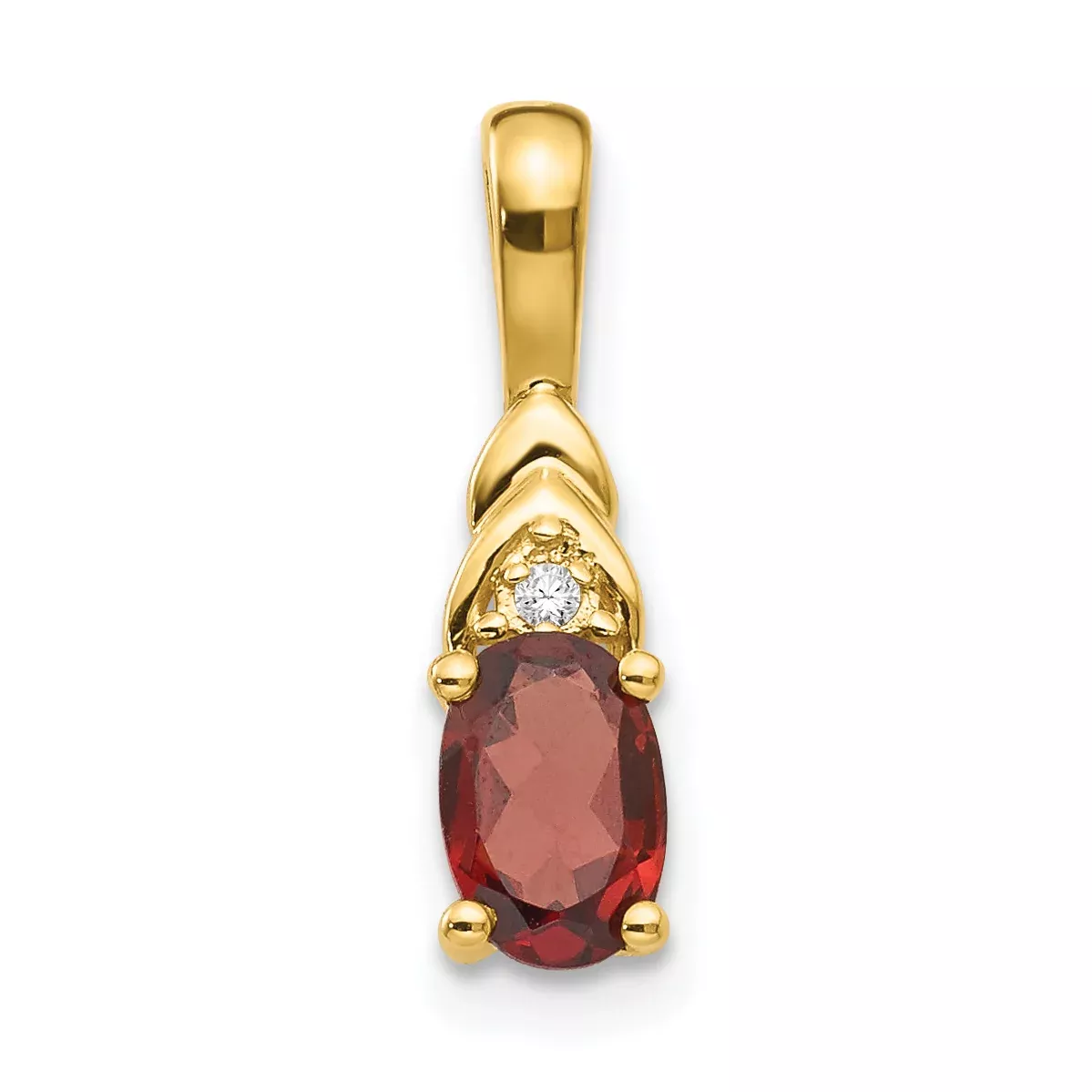 14K Garnet Diamond pendant