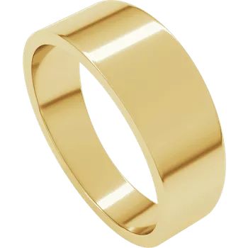 14k Gold 7.0mm High Polished Tapered Flat Wedding Band