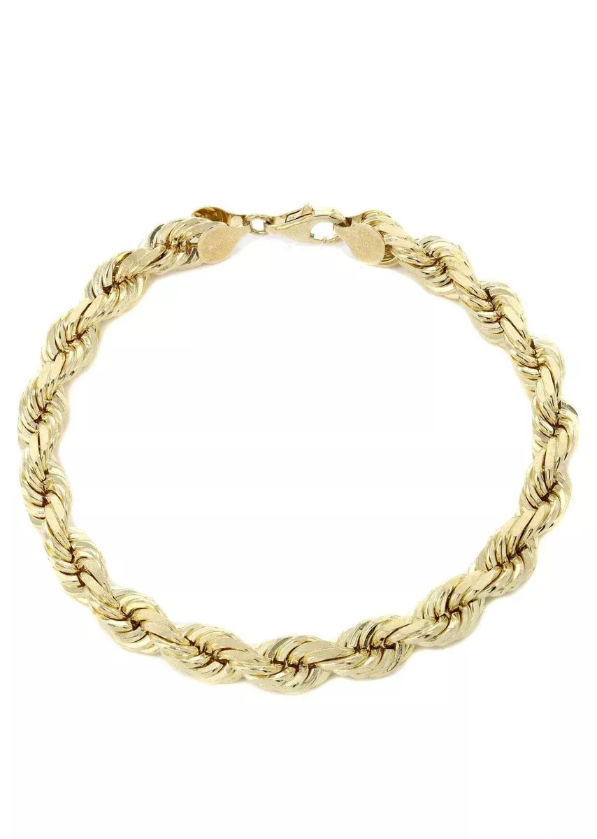 14K Gold Bracelet Solid Rope For Women