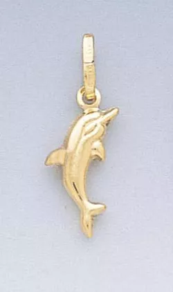 14k Gold Italian Dolphin Charm 8mm W X 23mm H Includin