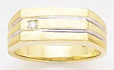 14k Gold Men's 0.05ct Diamond Ring
