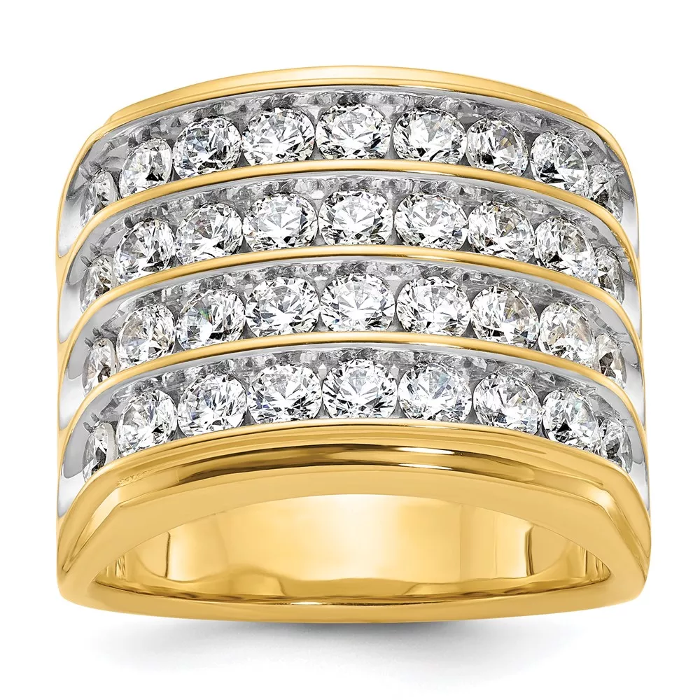 14k IBGoodman Men’s Polished 4-Row Ring Mounting
