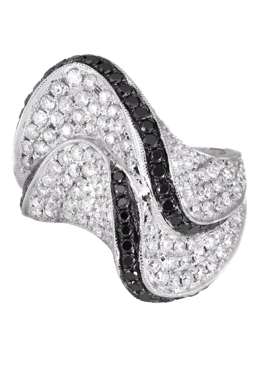 14K Ladies Black Diamond Cocktail Ring | 2.83 Carats | 10.78 Grams
