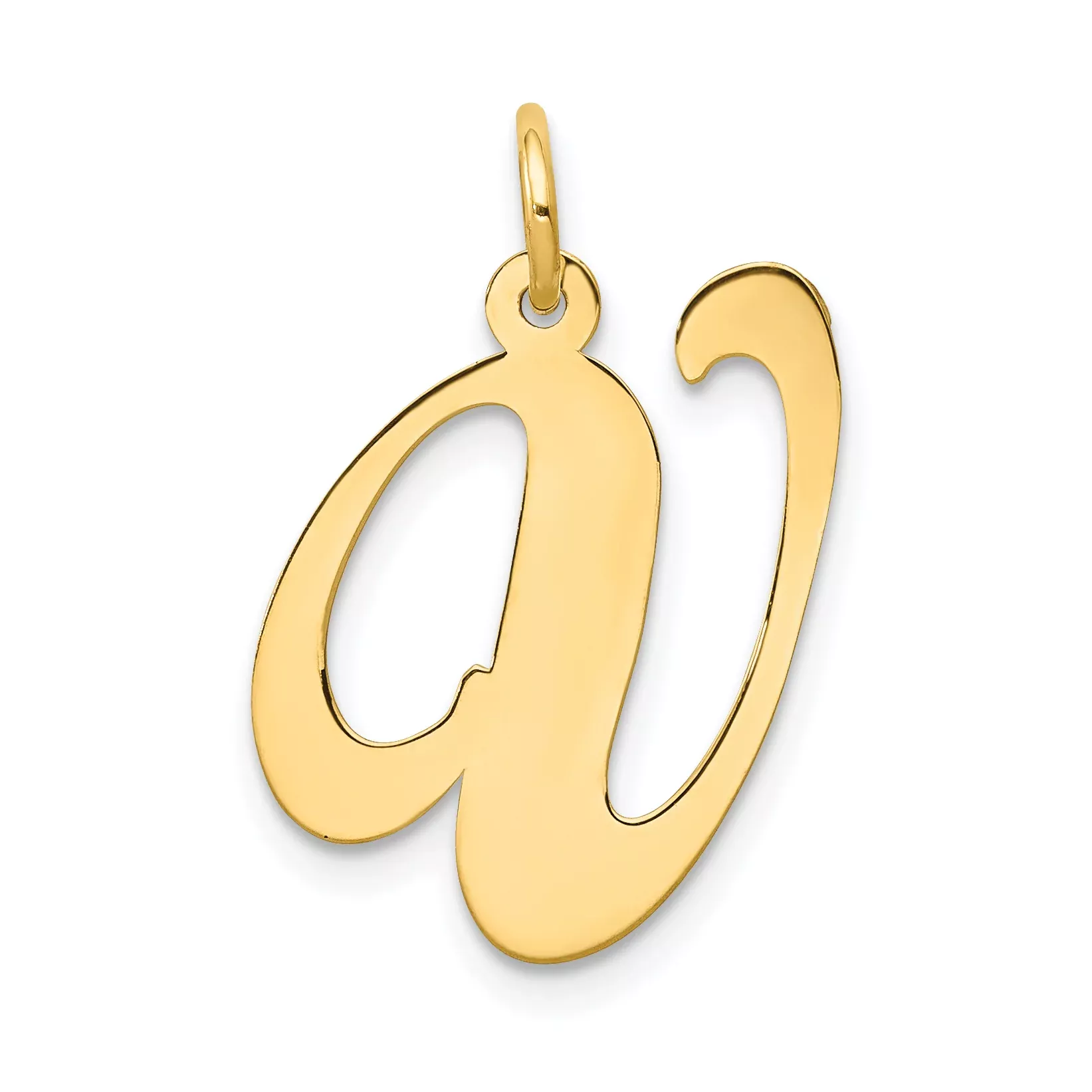14K Large Fancy Script Initial V Charm