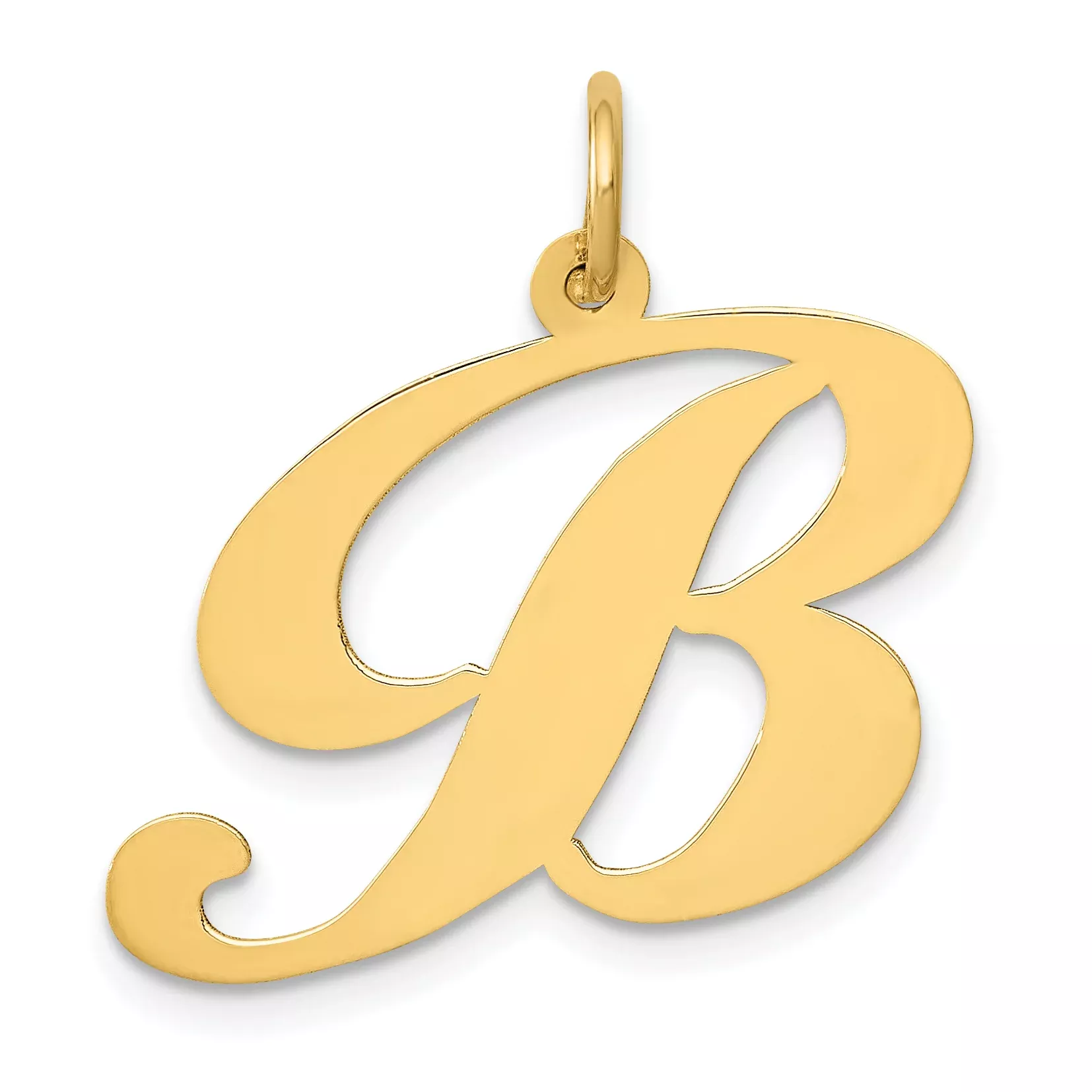 14K Large Fancy Script Letter B Initial Charm