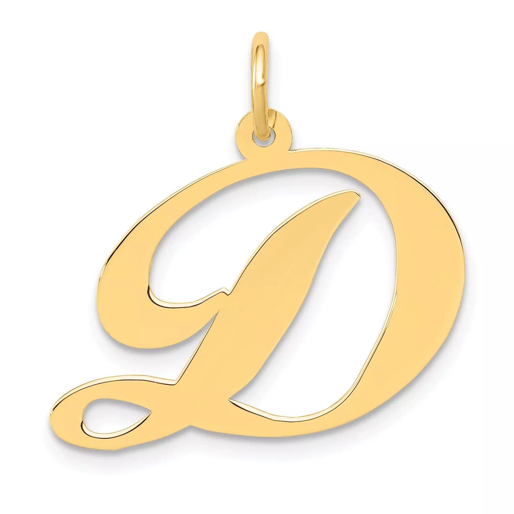 14K Large Fancy Script Letter D Initial Charm