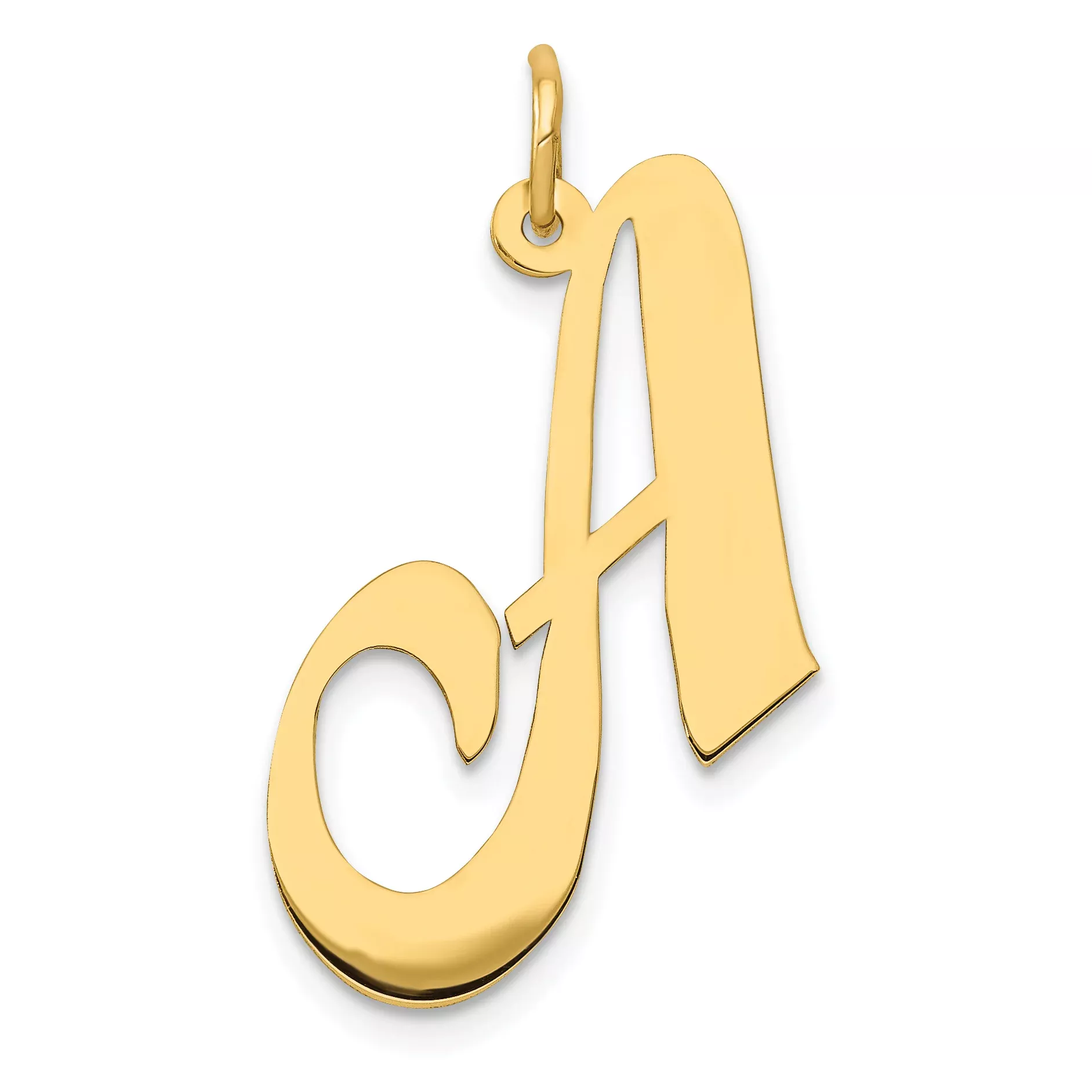 14K Large Fancy Script Letter A Initial Charm
