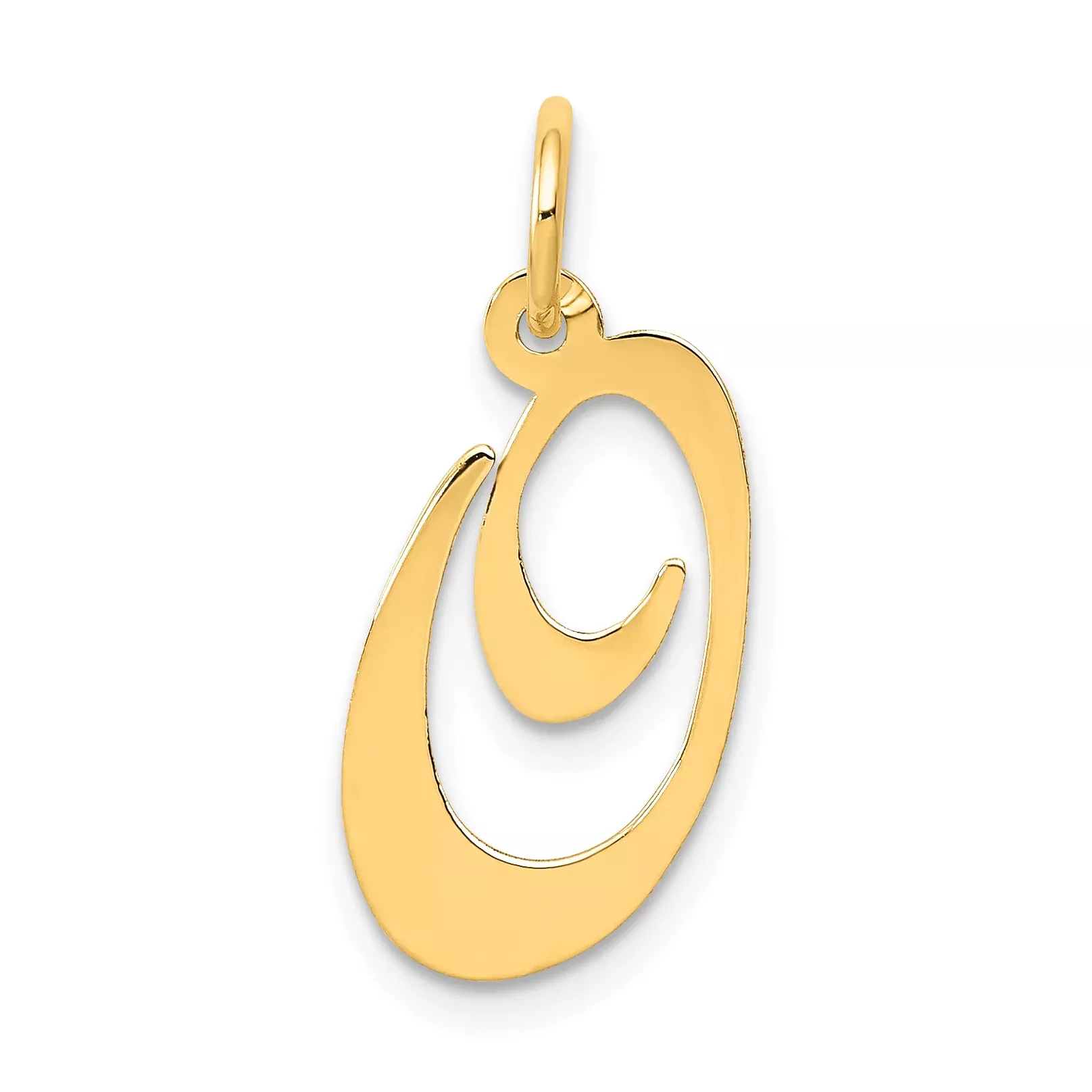 14K Medium Fancy Script Initial O Charm
